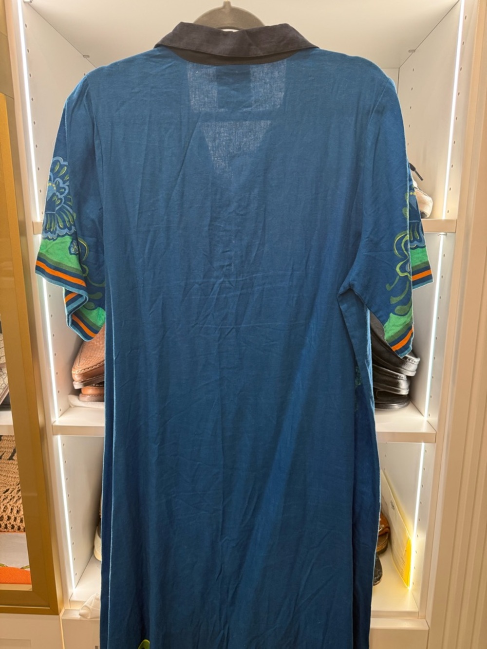 FARM Rio Blue & Green Lace-Up Printed Caftan - Picture 8 of 9